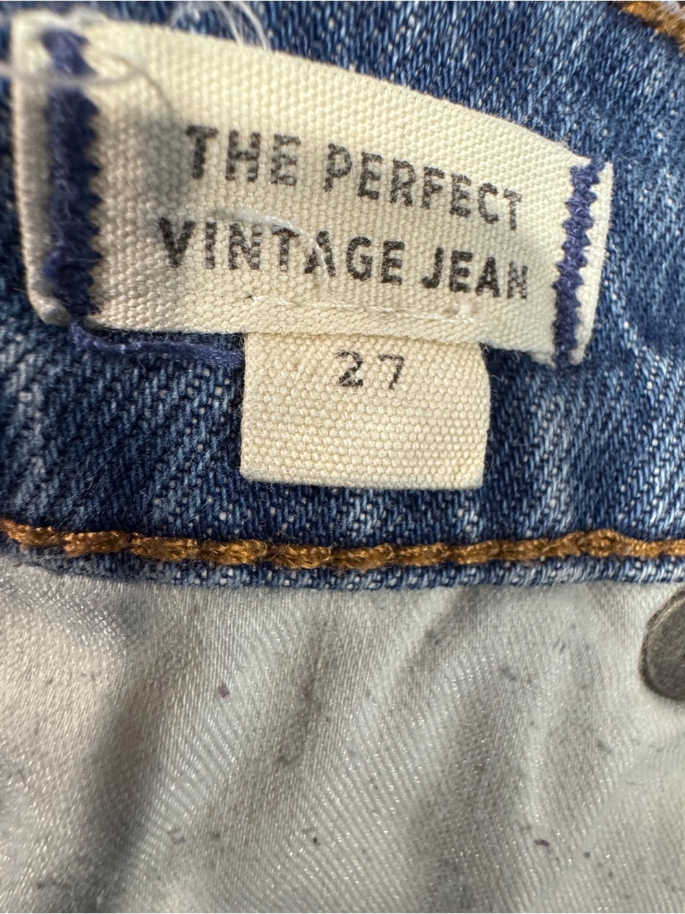 Madewell The Perfect Vintage Jean High Rise Straight Leg Blue Denim Size 27 - Picture 11 of 11